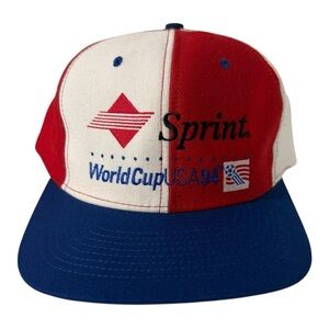 Vintage Sprint World Cup Nutmeg Wool Snapback Hat Cap OSFA 90s FIFA Made USA
